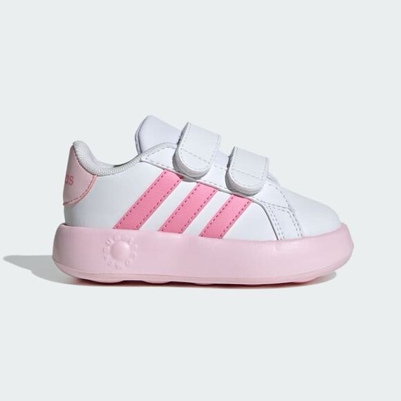 GRAND COURT 2.0 SHOES KIDS Size 6 Bubble Sole Pink White Leather - Picture 2 of 12